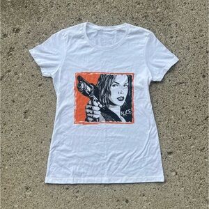 Resident Evil Alice Milla Jovovich White Cotton T-Shirt NEW WITH TAGS Small